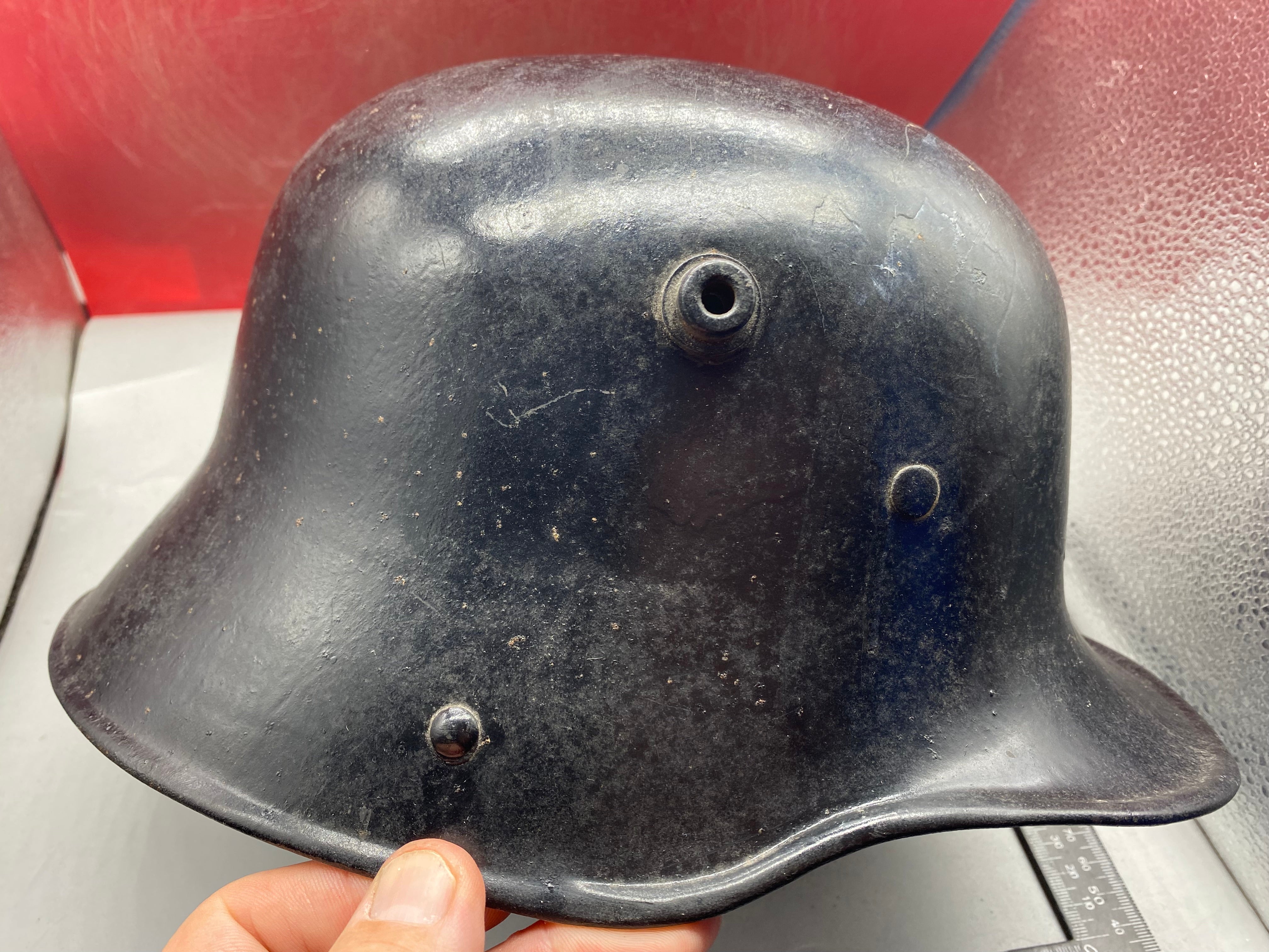 Original German Early SS Transitional M16 Helmet with Liner Band - WW1/WW2 - The Militaria Shop