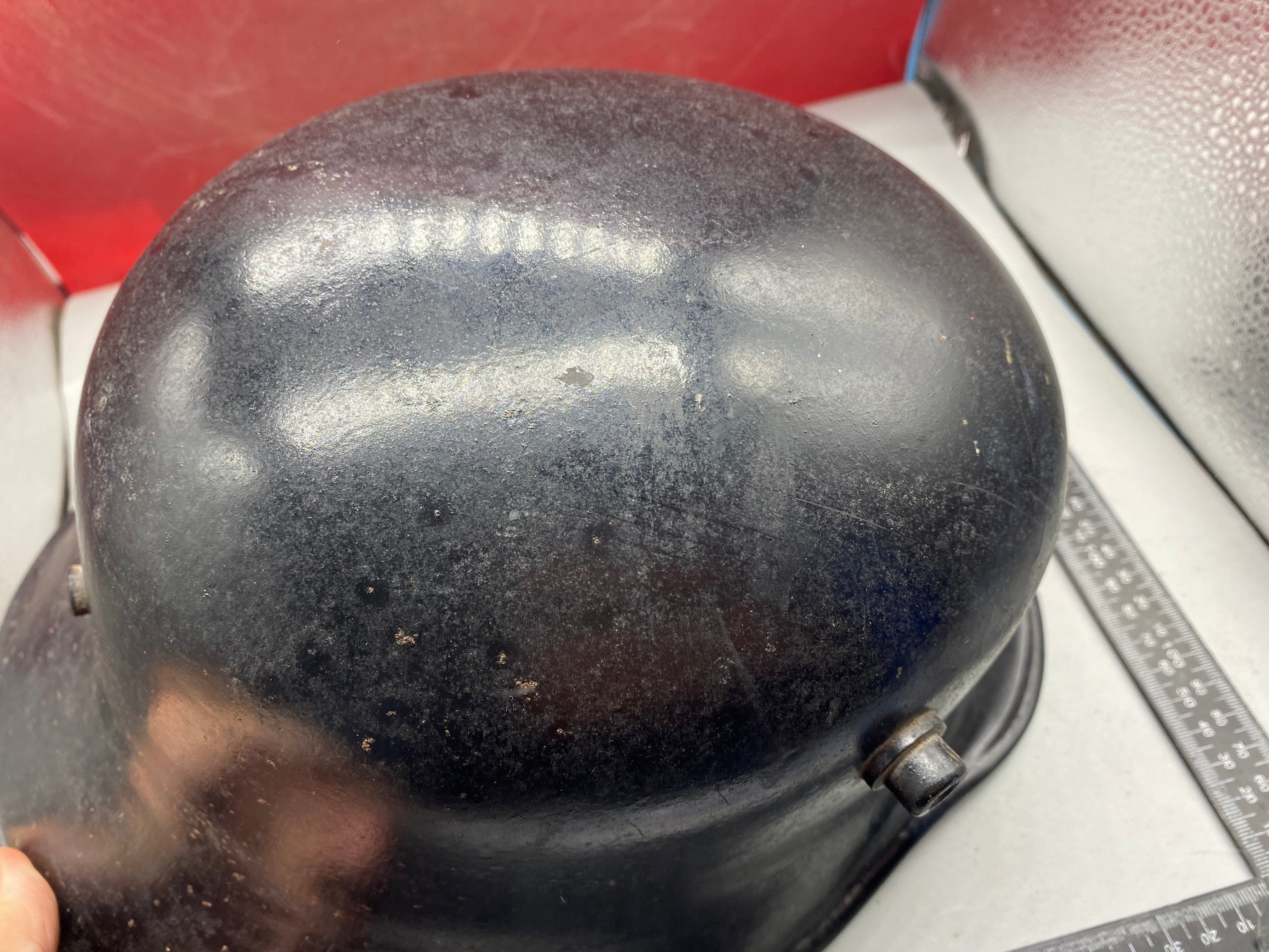 Original German Early SS Transitional M16 Helmet with Liner Band - WW1/WW2 - The Militaria Shop