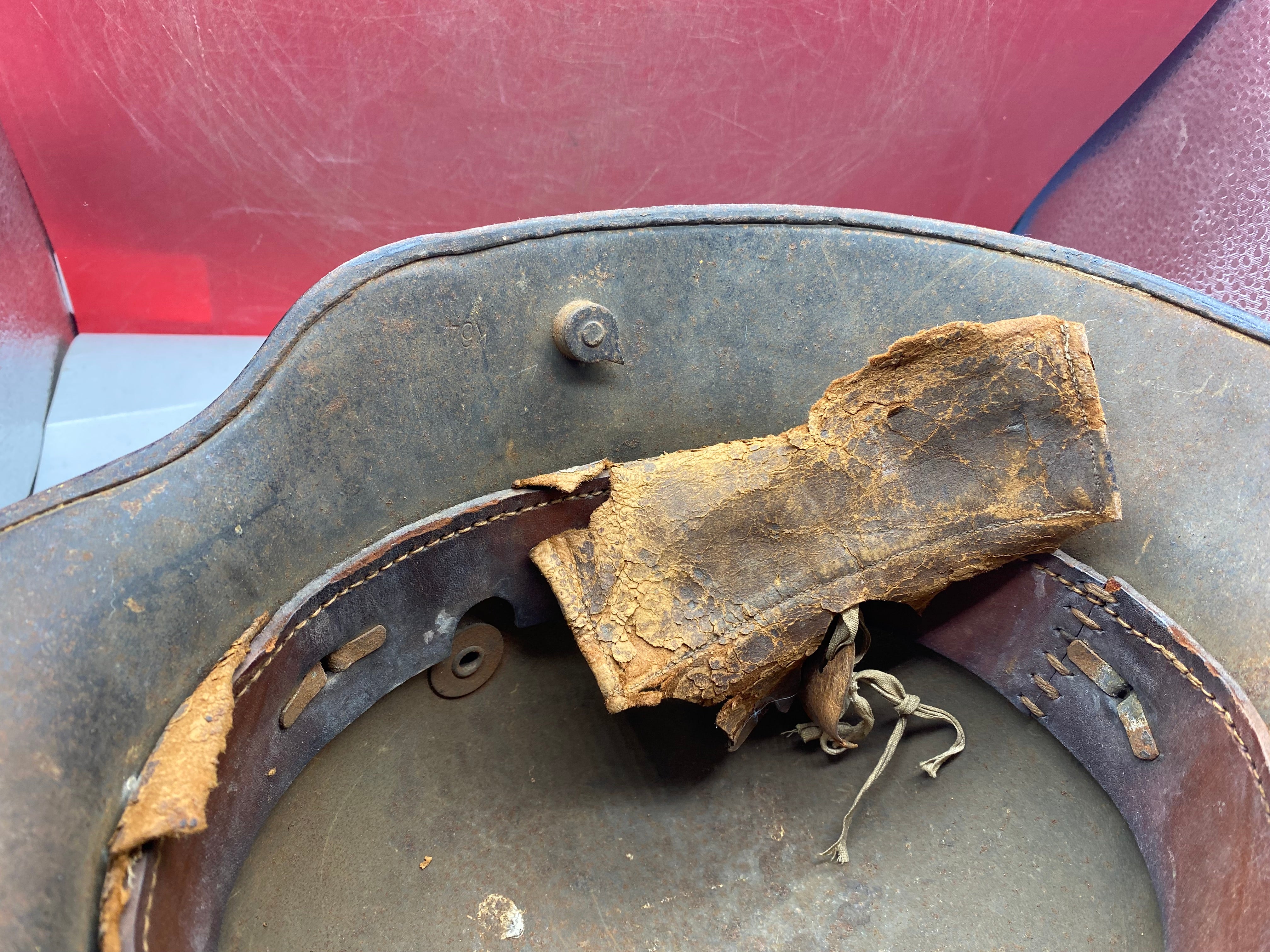 Original German Early SS Transitional M16 Helmet with Liner Band - WW1/WW2 - The Militaria Shop