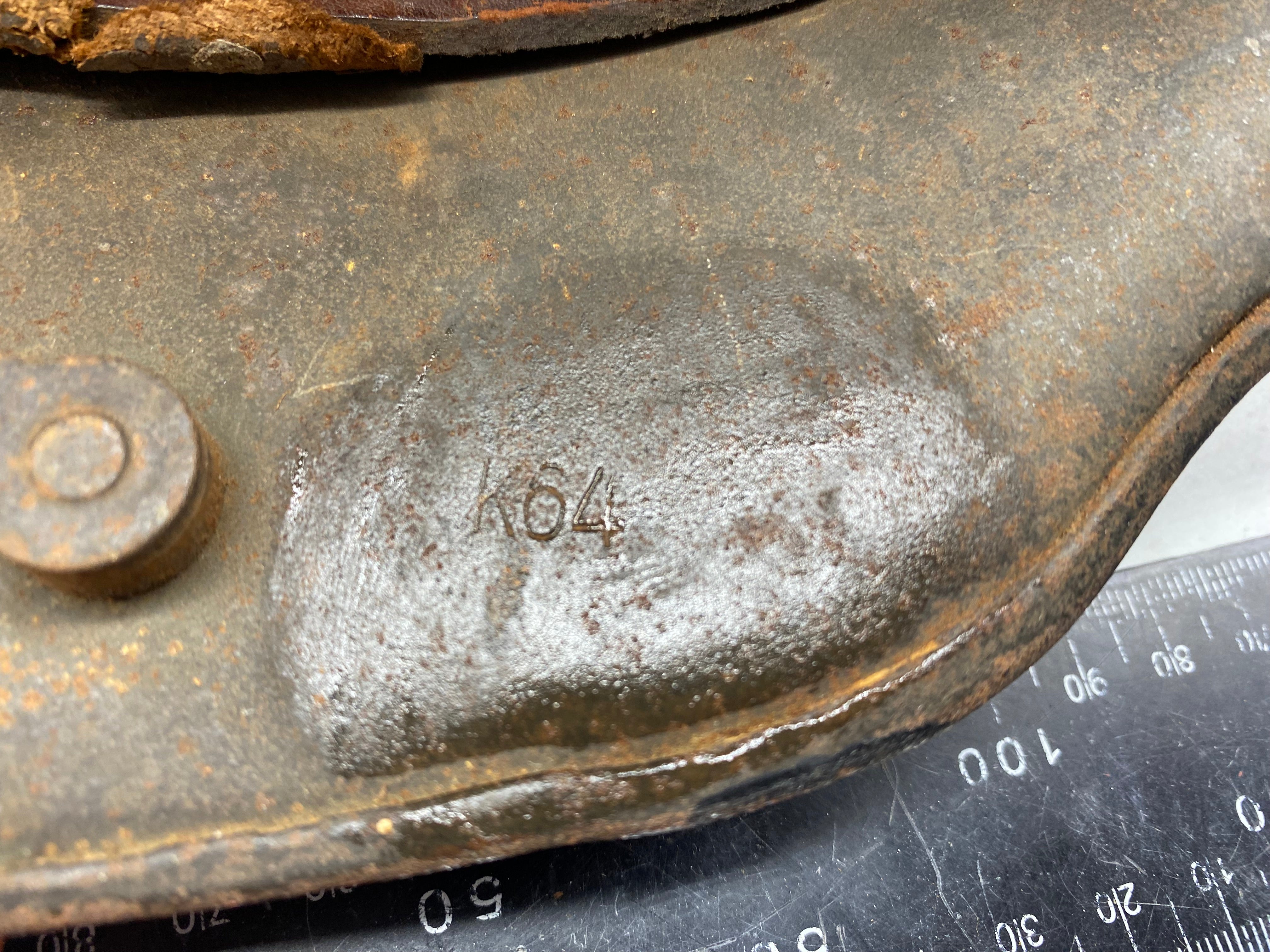 Original German Early SS Transitional M16 Helmet with Liner Band - WW1/WW2 - The Militaria Shop