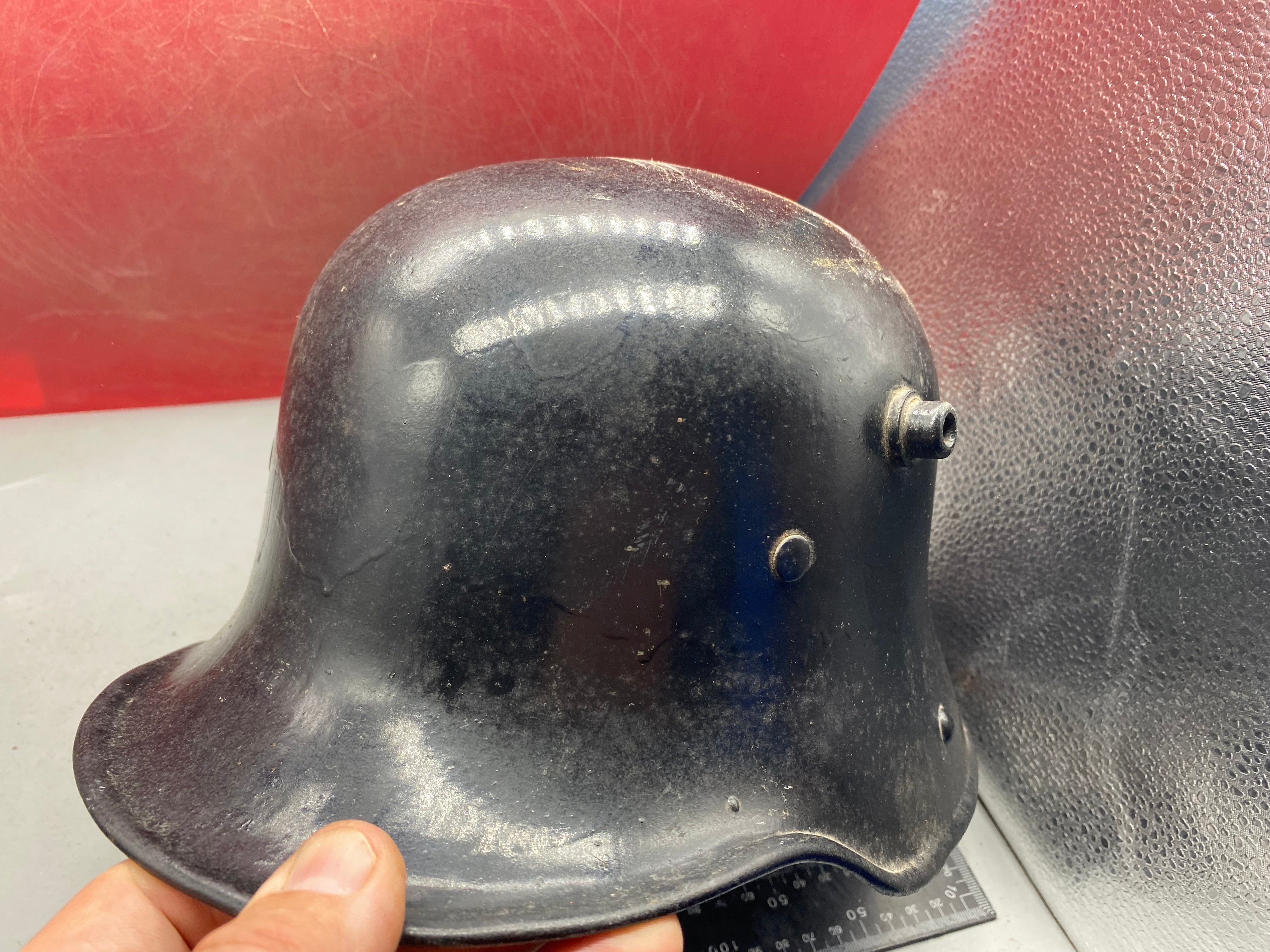 Original German Early SS Transitional M16 Helmet with Liner Band - WW1/WW2 - The Militaria Shop