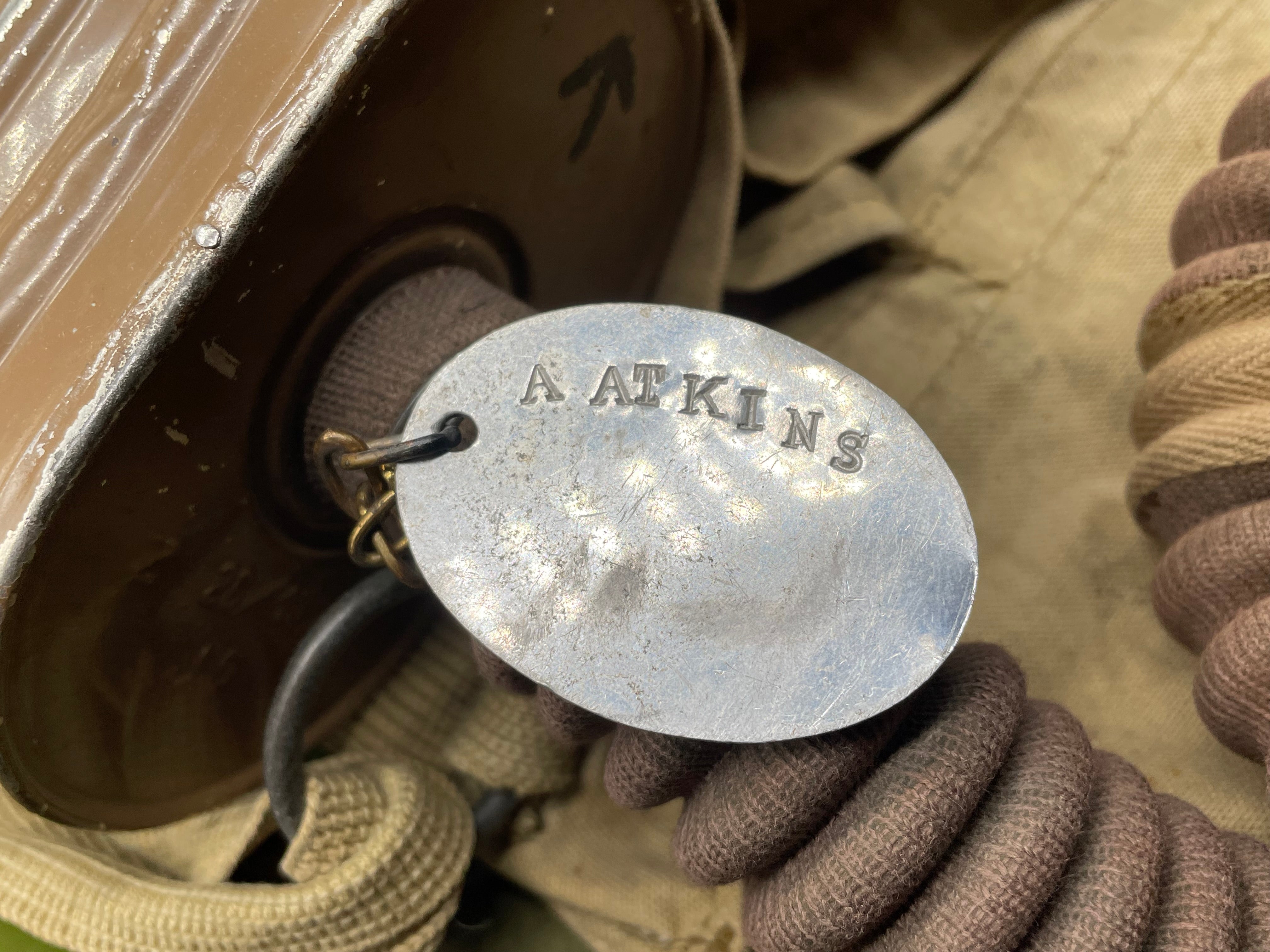 Original WW2 British Army Long-Hose Gas Mask with Bag & Dog Tag - The Militaria Shop