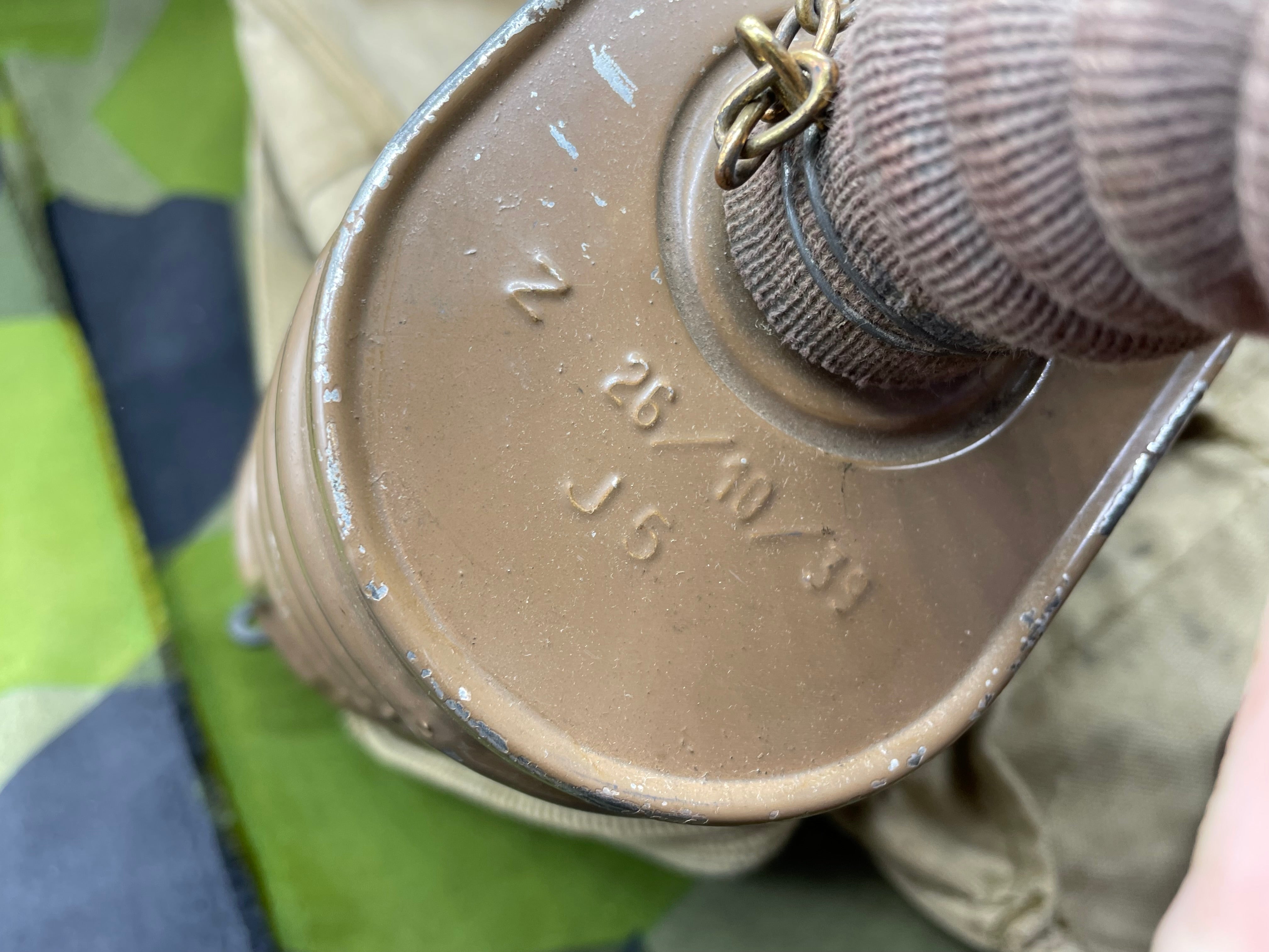 Original WW2 British Army Long-Hose Gas Mask with Bag & Dog Tag - The Militaria Shop