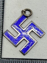 Load image into Gallery viewer, 1910 Hallmarked Silver &amp; Enamel Swastika Neckless Charm
