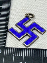 Load image into Gallery viewer, 1910 Hallmarked Silver &amp; Enamel Swastika Neckless Charm
