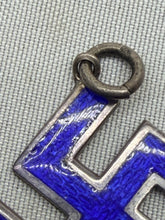Load image into Gallery viewer, 1910 Hallmarked Silver &amp; Enamel Swastika Neckless Charm
