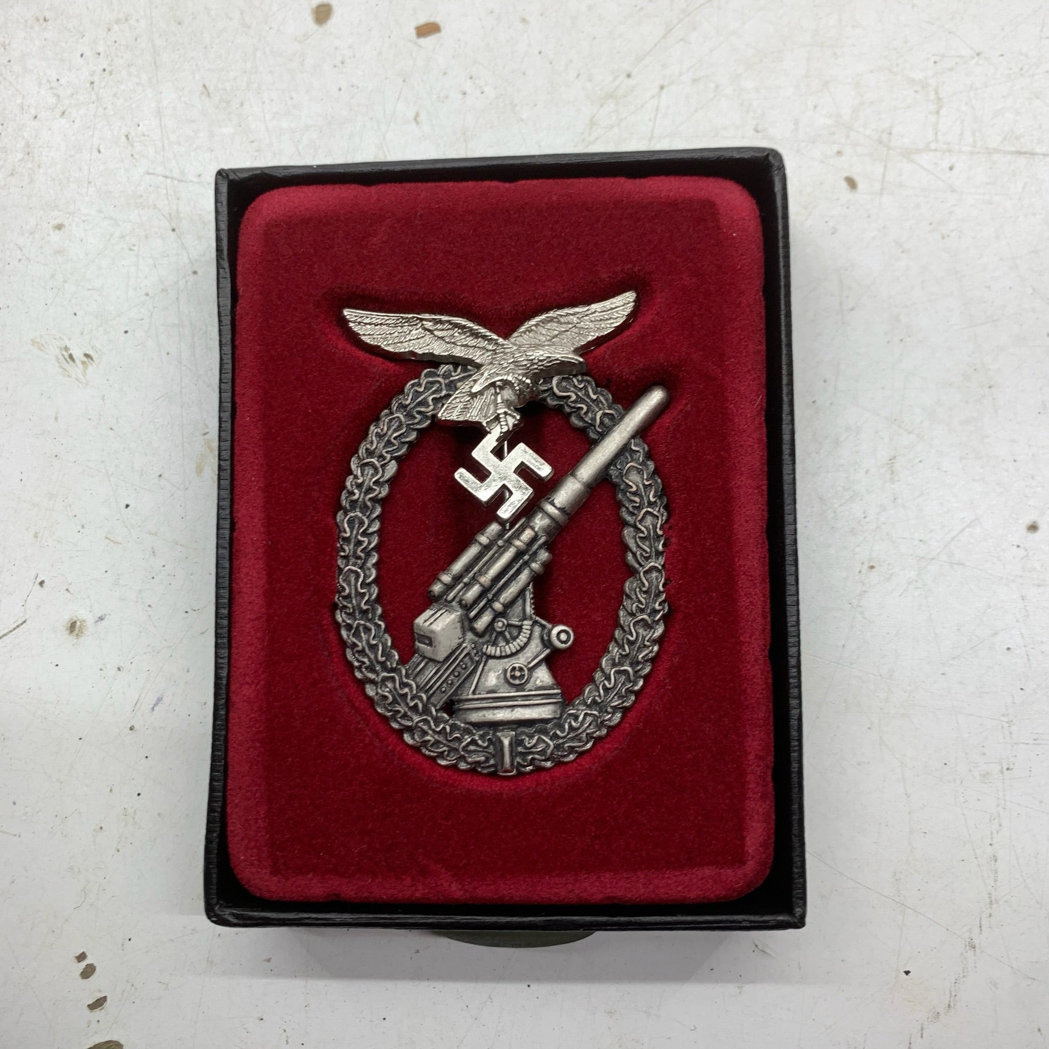 WW2 German Luftwaffe Flak Badge Award in Box - The Militaria Shop