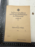 WW2 German Army / Luftwaffe Iron Cross Award Certificate Reproduction - The Militaria Shop