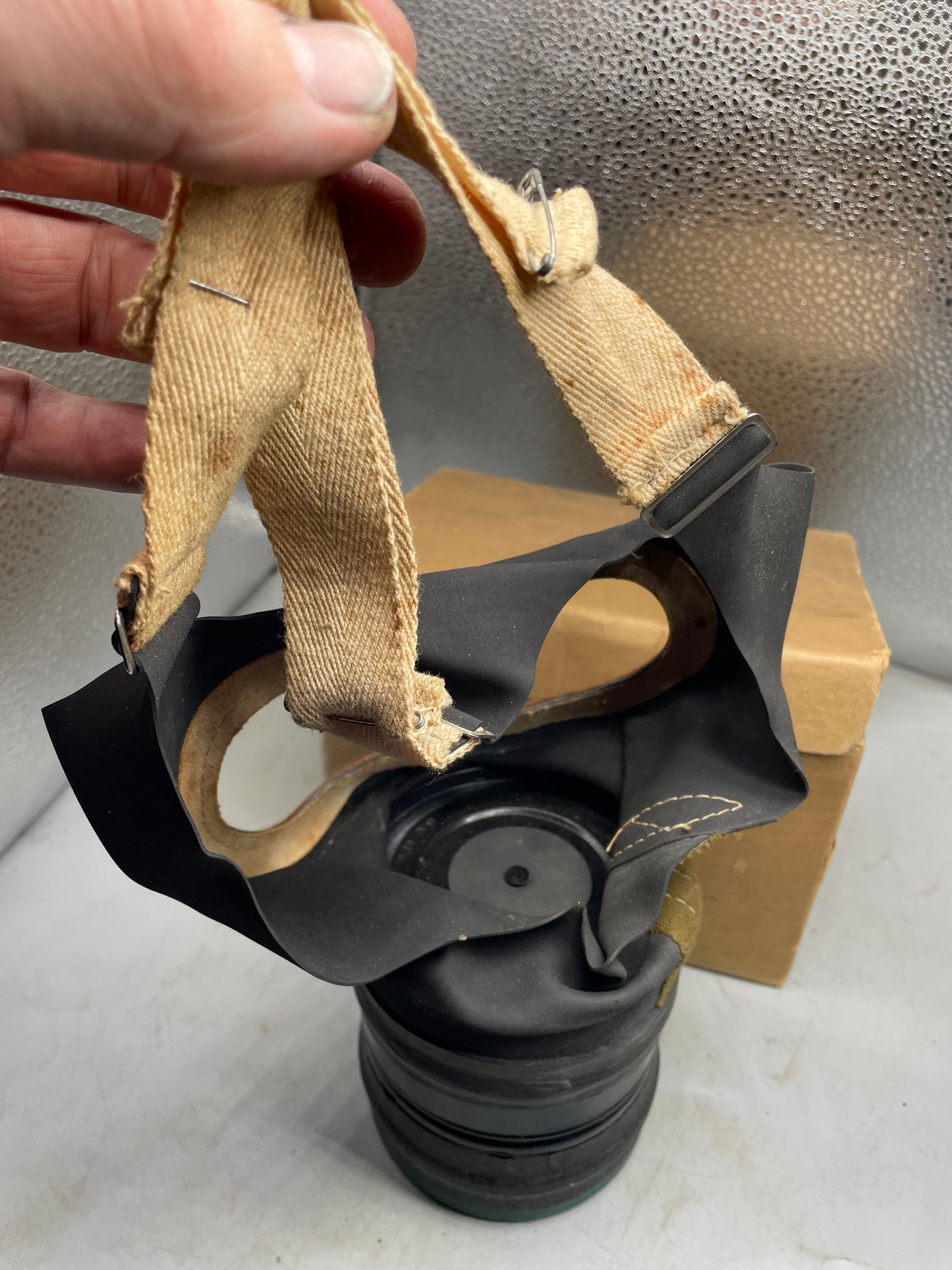 Civilian Gas Mask in Original Cardboard Box - WW2 British Home Front - The Militaria Shop