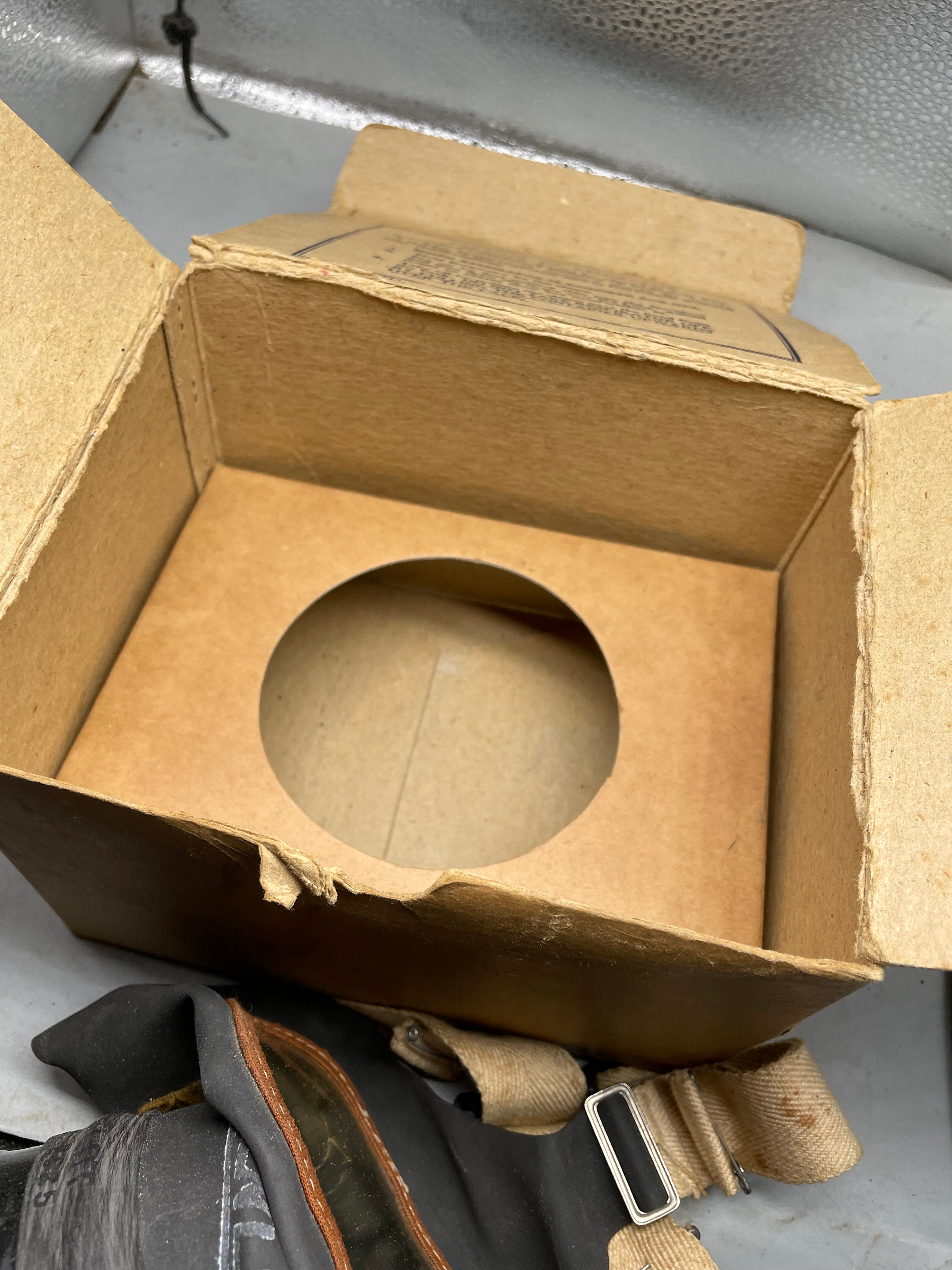 Civilian Gas Mask in Original Cardboard Box - WW2 British Home Front - The Militaria Shop