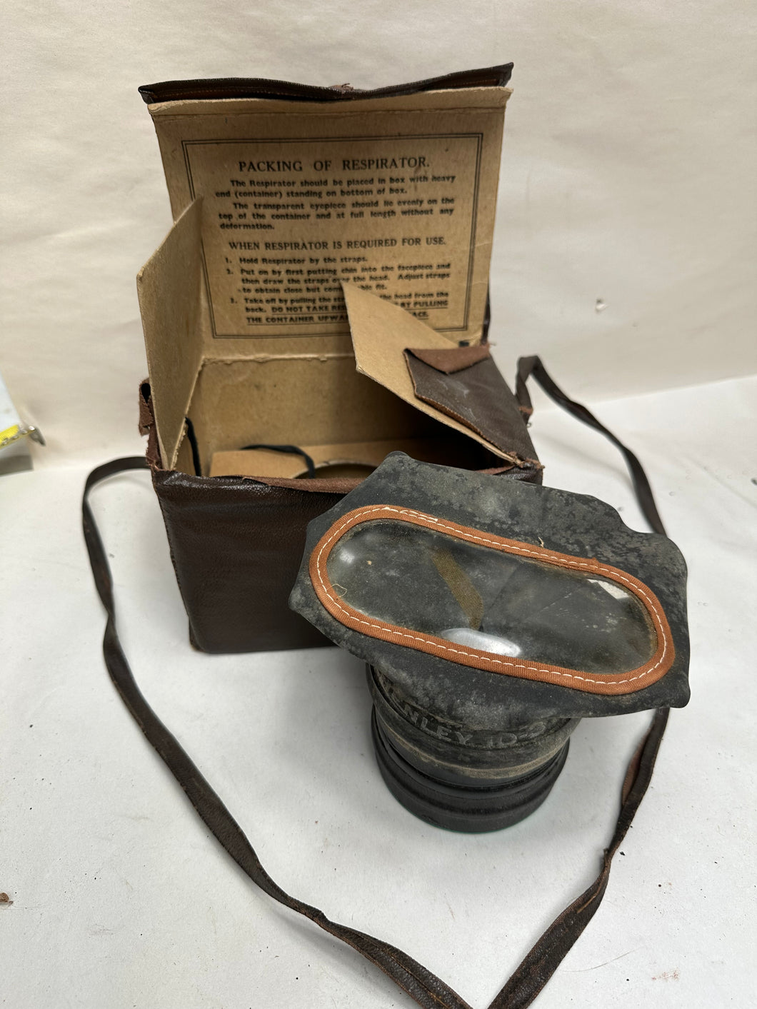 Original WW2 Civilian British Home Front Gas Mask in Home Made Case
