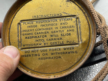 Load image into Gallery viewer, Original British Civilian Gas Mask Private Purchase Carrying Tin 1940 Dated - The Militaria Shop
