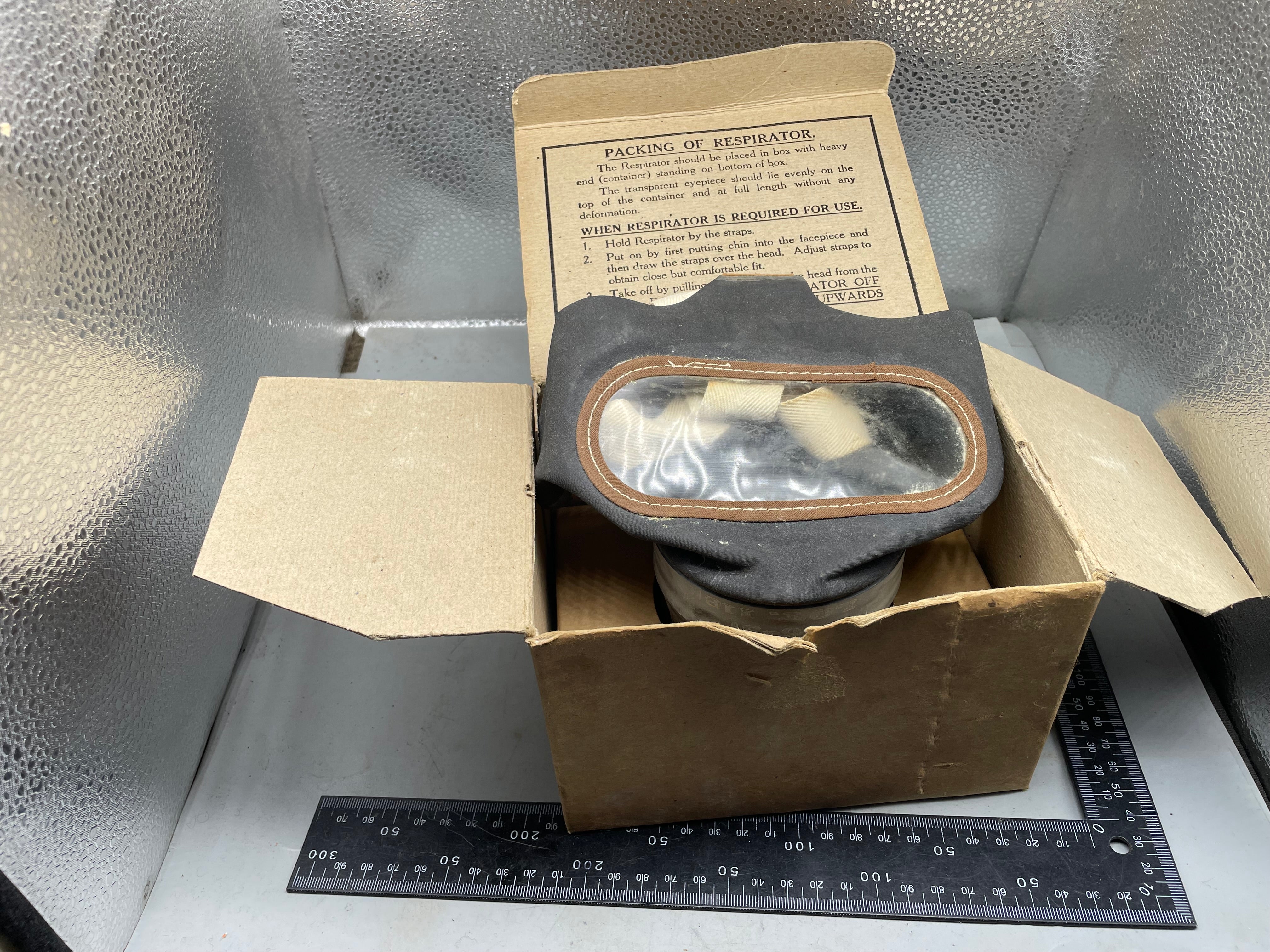 Civilian Gas Mask in Original Cardboard Box - WW2 British Home Front - The Militaria Shop