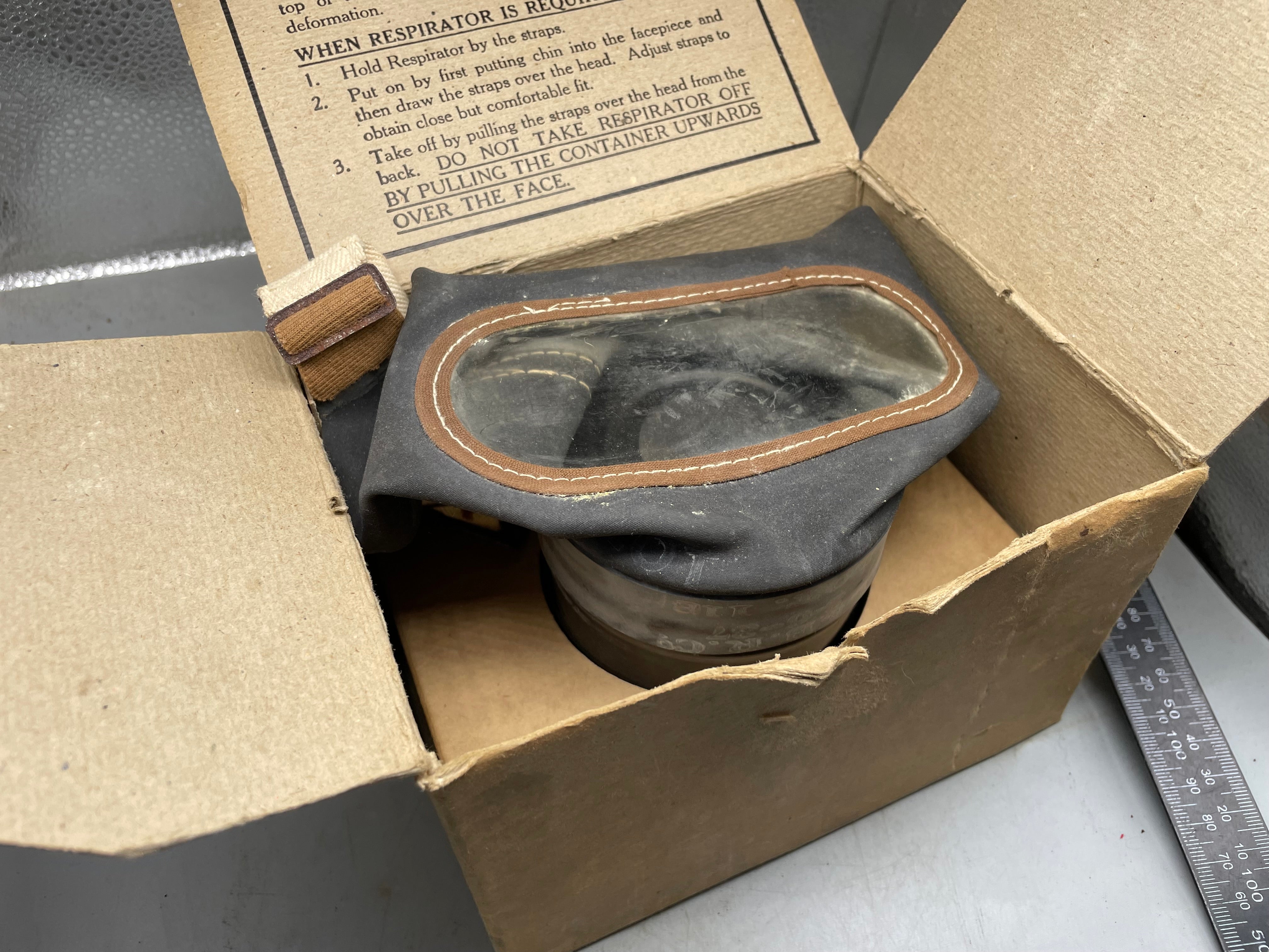 Civilian Gas Mask in Original Cardboard Box - WW2 British Home Front - The Militaria Shop