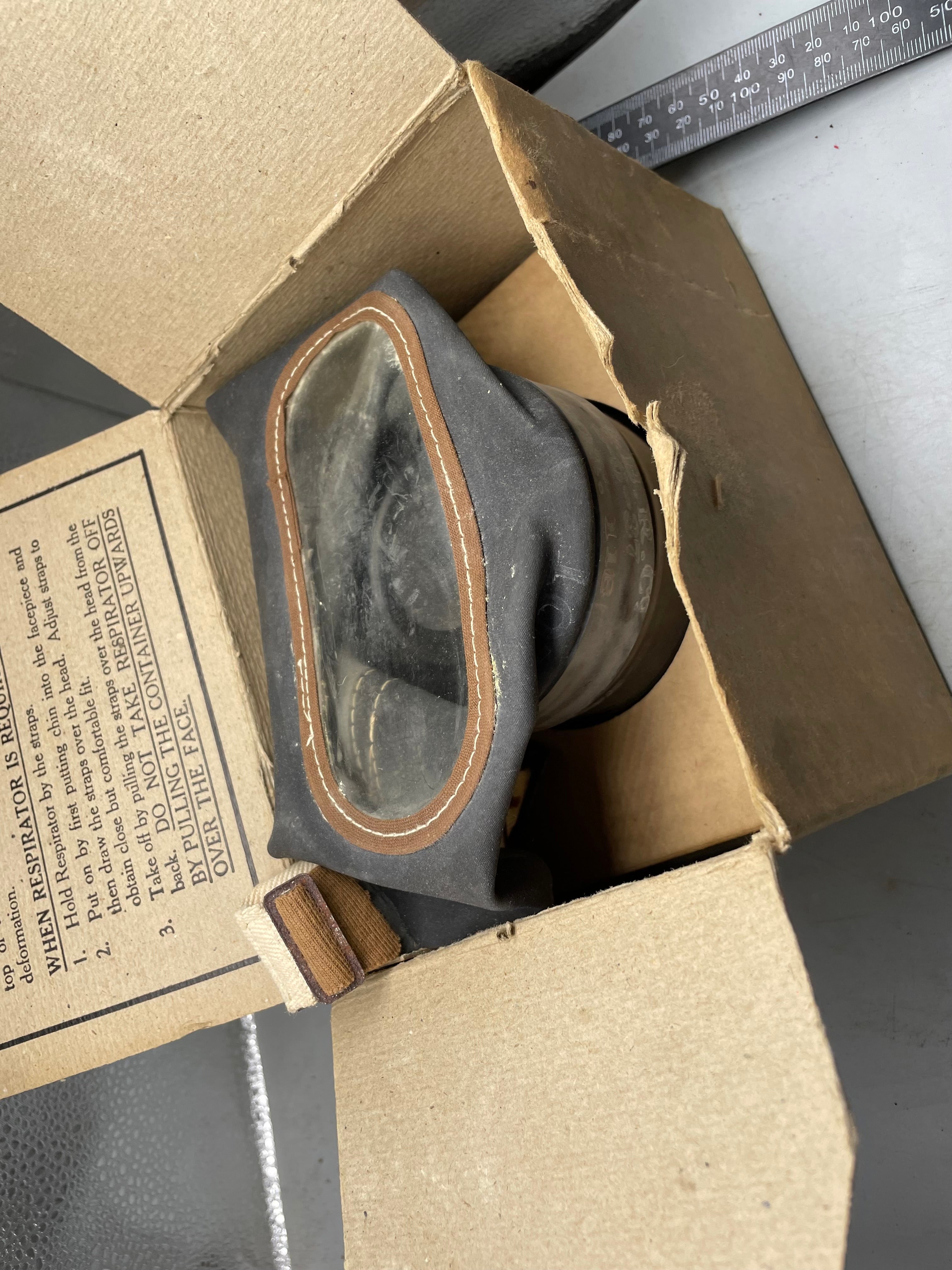 Civilian Gas Mask in Original Cardboard Box - WW2 British Home Front - The Militaria Shop