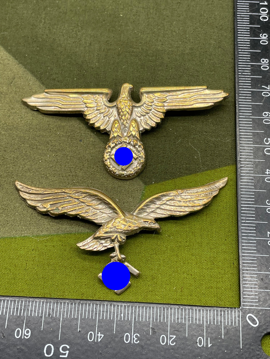 WW2 German Luftwaffe and SS Cap Eagles - Reproduction 