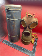 Load image into Gallery viewer, Original WW2 1935 Dated French Army Gas Mask in Tin - Excellent Condition
