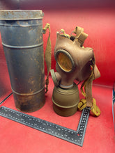 Load image into Gallery viewer, Original WW2 1935 Dated French Army Gas Mask in Tin - Excellent Condition
