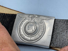Charger l&#39;image dans la galerie, WW2 German SS Alloy Belt Buckle and Leather Belt - OLT
