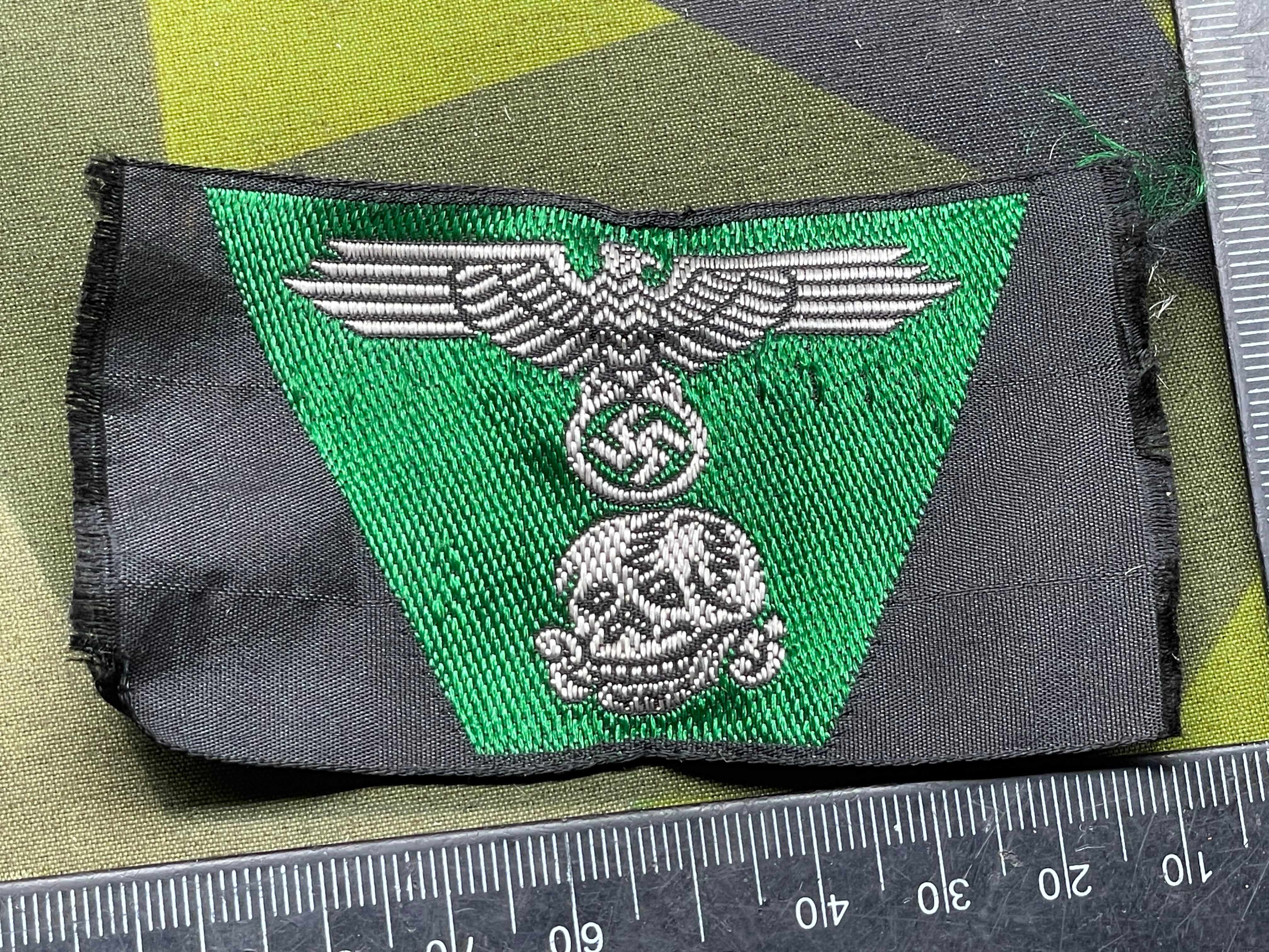 WW2 German SS Cloth Trapezoid Ski Cap Eagle Badge - The Militaria Shop
