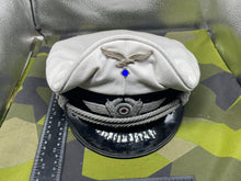 Load image into Gallery viewer, WW2 German Luftwaffe Officer&#39;s Summer Peaked Cap
