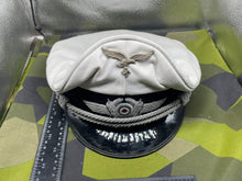 Load image into Gallery viewer, WW2 German Luftwaffe Officer&#39;s Summer Peaked Cap
