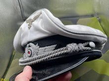 Load image into Gallery viewer, WW2 German Luftwaffe Officer&#39;s Summer Peaked Cap
