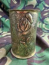 Load image into Gallery viewer, Original WW1 Trench Art Shell Case Vase Pair - Roses
