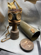 Load image into Gallery viewer, Original WW2 French Army Gas Mask with Filter in Tin
