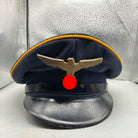 Original Post WW2 German Officers Cap with Reproduction Badge - For Reenactment - The Militaria Shop