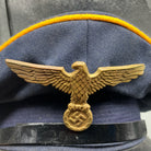 Original Post WW2 German Officers Cap with Reproduction Badge - For Reenactment - The Militaria Shop