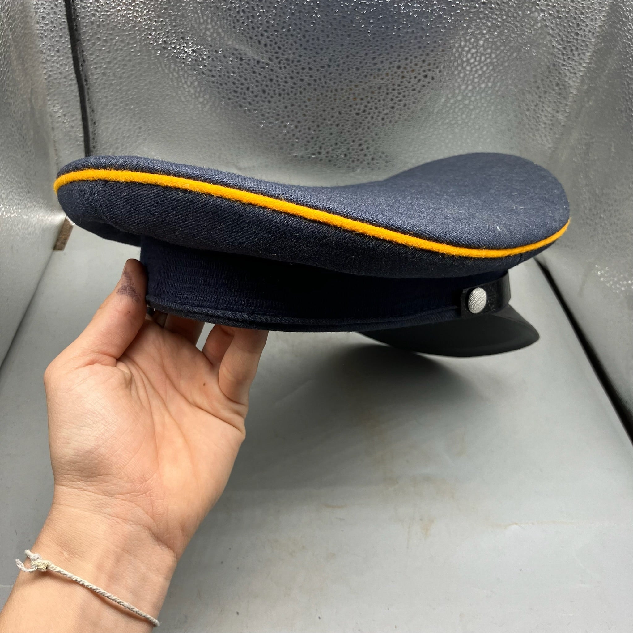 Original Post WW2 German Officers Cap with Reproduction Badge - For Reenactment - The Militaria Shop