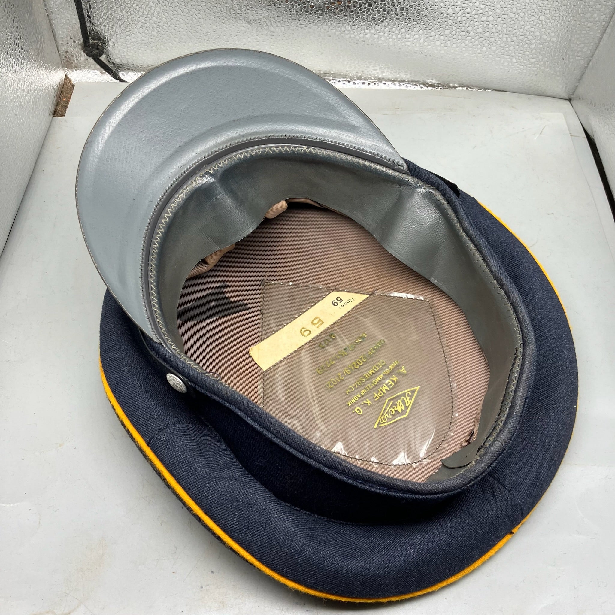 Original Post WW2 German Officers Cap with Reproduction Badge - For Reenactment - The Militaria Shop