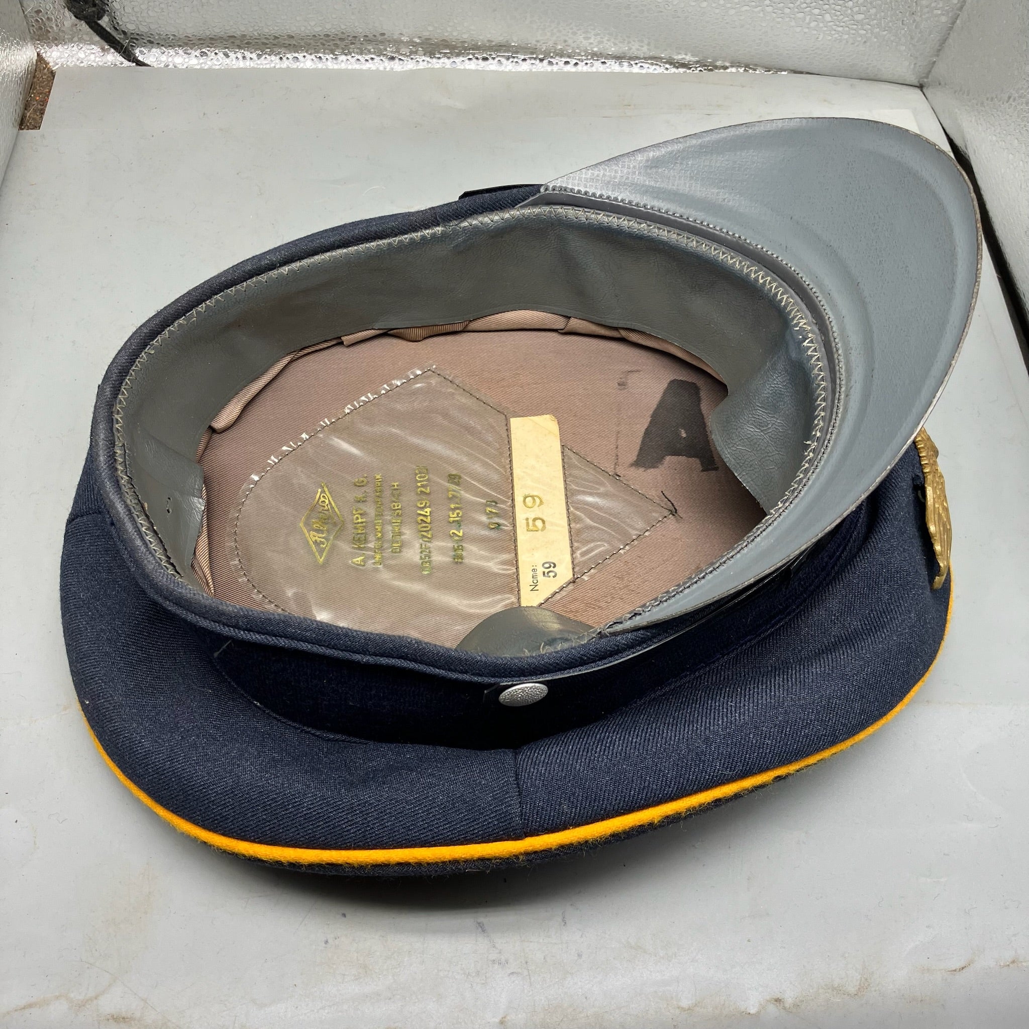 Original Post WW2 German Officers Cap with Reproduction Badge - For Reenactment - The Militaria Shop
