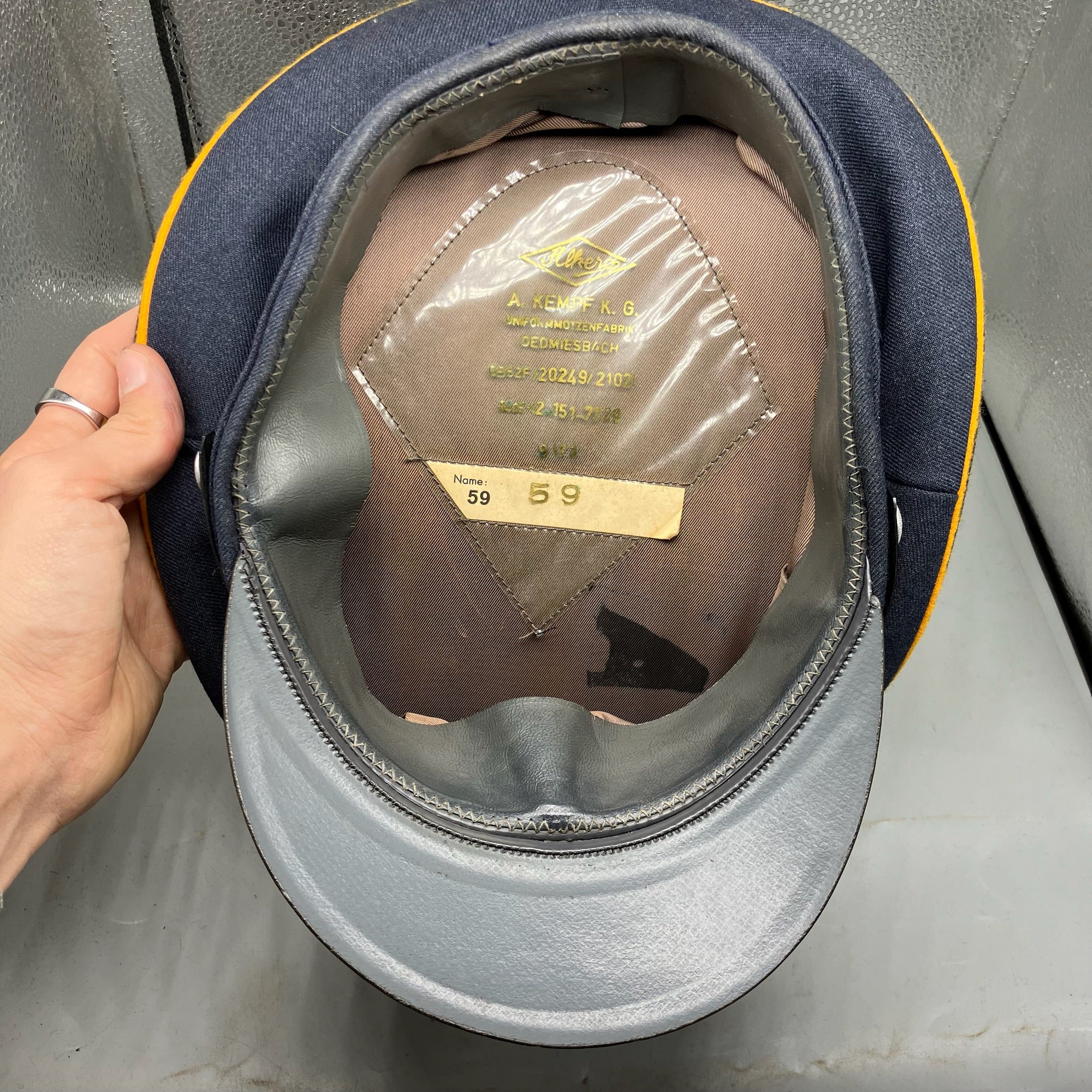 Original Post WW2 German Officers Cap with Reproduction Badge - For Reenactment - The Militaria Shop