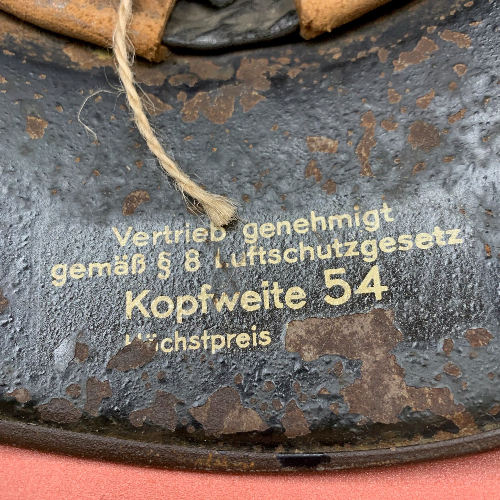 Original WW2 German Luftshutz Civil Defence Helmet - Complete - The Militaria Shop