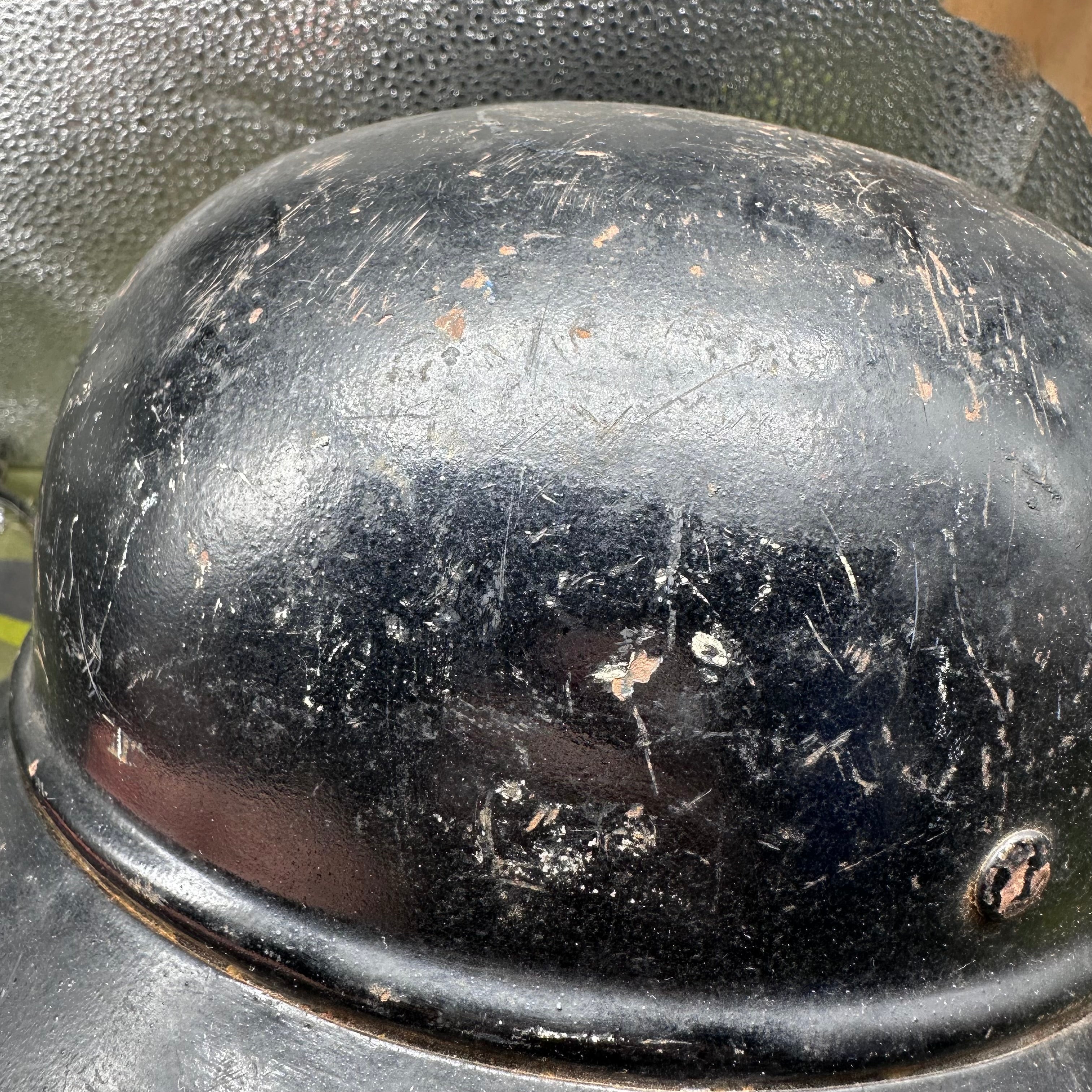 Original WW2 German Luftshutz Helmet Complete with Liner & Chinstrap - The Militaria Shop