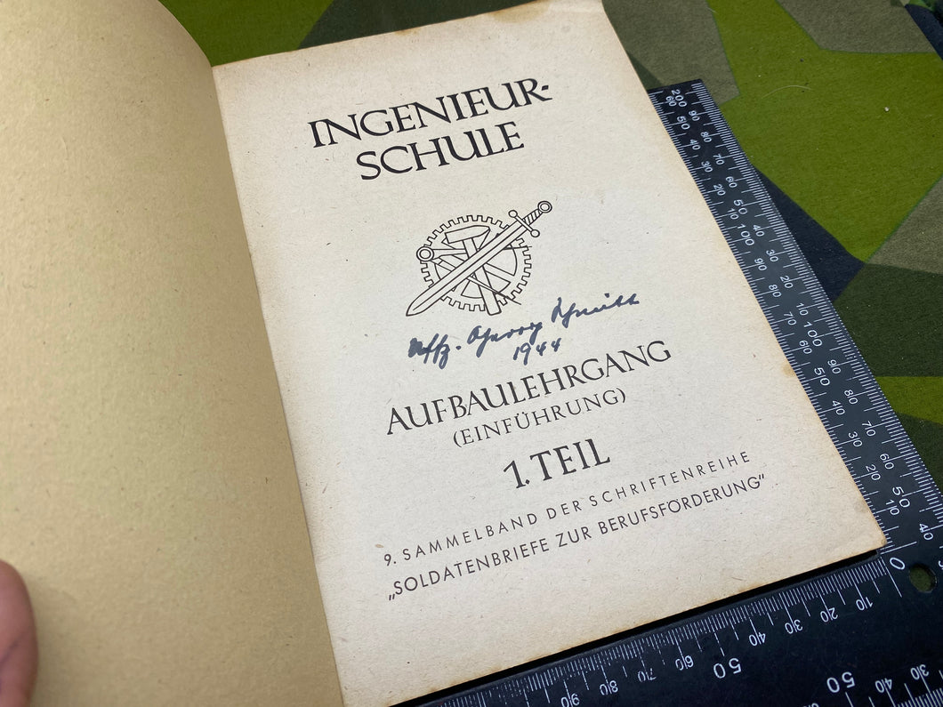 Original WW2 German Army - 1944 Dated Technical Book 1 for Engineering School