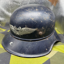 Charger l'image dans la galerie, Original WW2 German Luftshutz Helmet Complete with Liner &amp; Chinstrap
