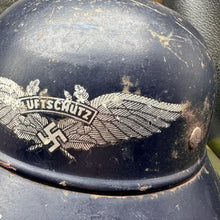 Charger l'image dans la galerie, Original WW2 German Luftshutz Helmet Complete with Liner &amp; Chinstrap
