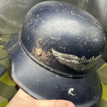 Charger l'image dans la galerie, Original WW2 German Luftshutz Helmet Complete with Liner &amp; Chinstrap
