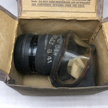 Load image into Gallery viewer, Original WW2 British Home Front Civilian Respirator Gas Mask &amp; Customised Box
