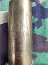 Load image into Gallery viewer, Original WW1 Trench Art Shell Case Vase / Pencil Pot - Initials - A.C / C.A
