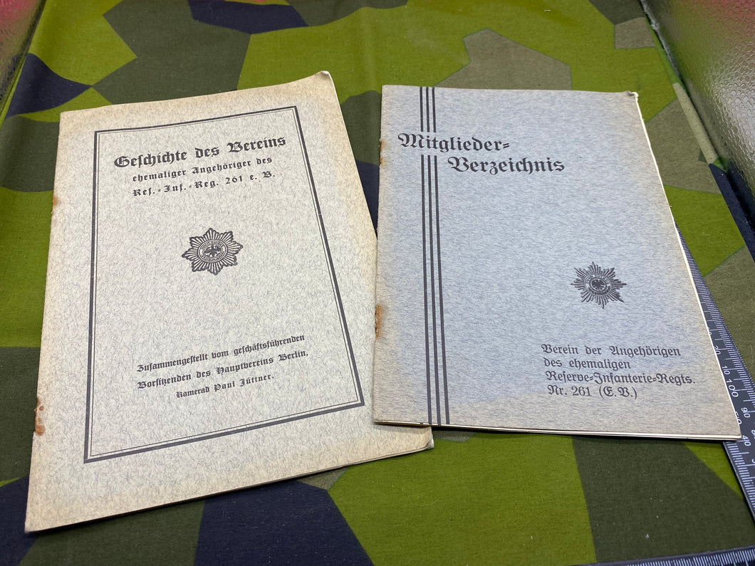 Original Pair of Booklets for German Army Reserve Infantry Regiment No 261
