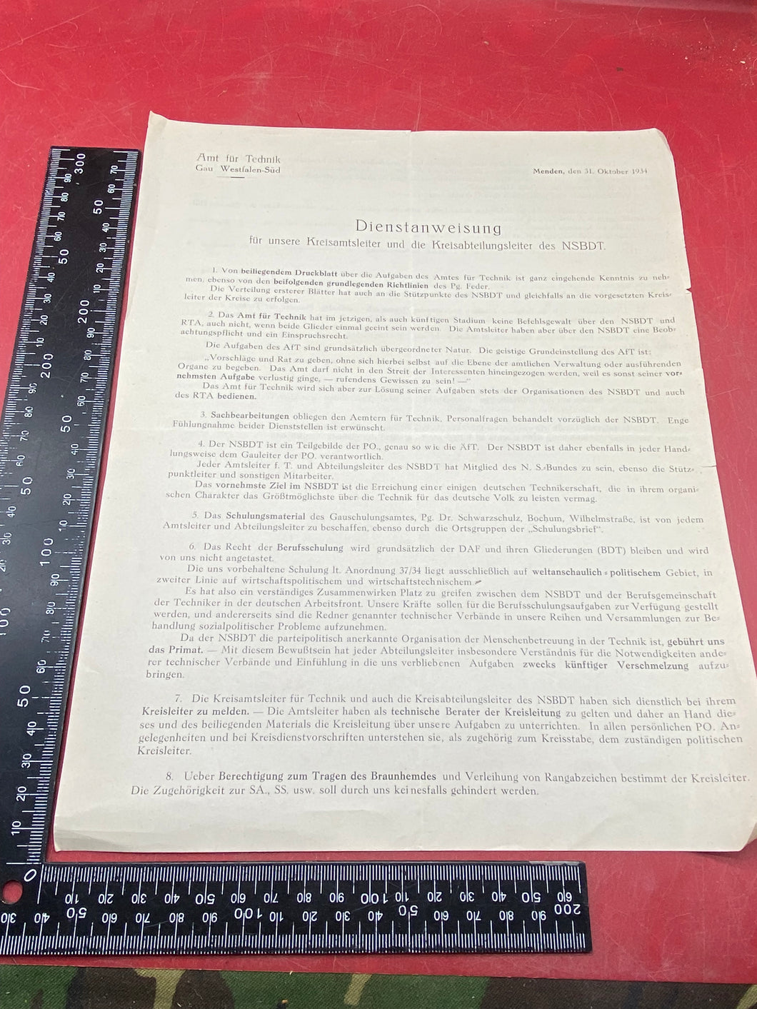 Copy of Interesting WW2 German 1934 document.