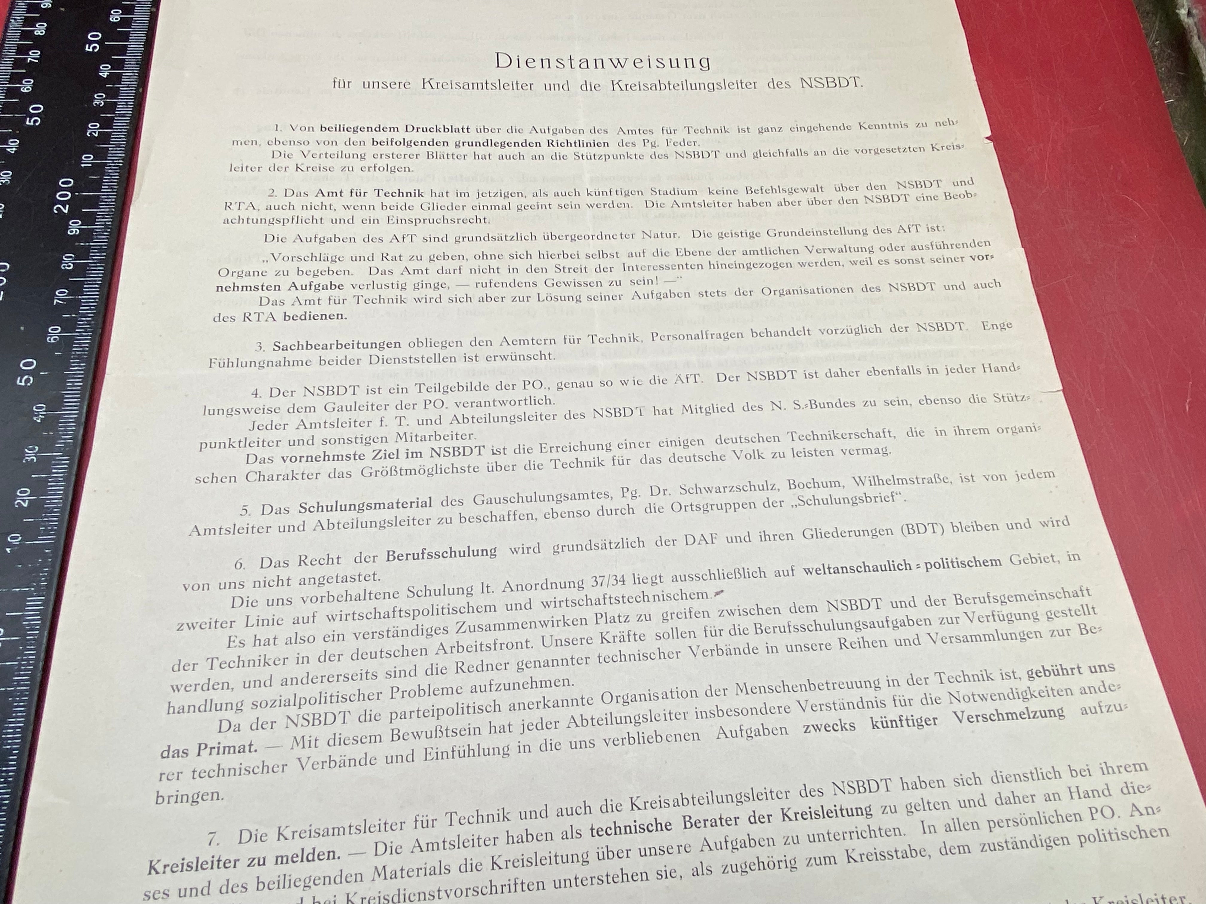 Copy of Interesting WW2 German 1934 document. - The Militaria Shop