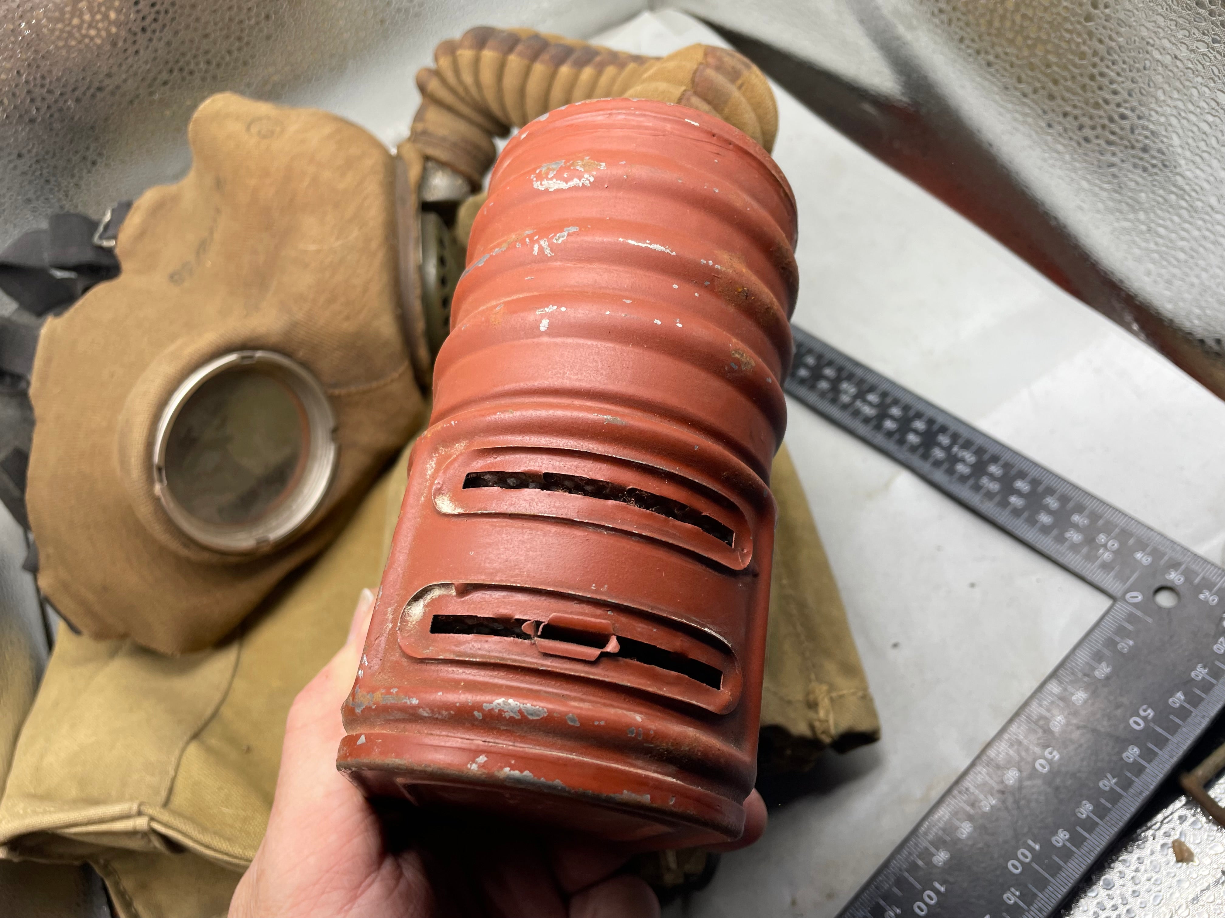 WW2 British Army Soldier Gas Mask GSR Respirator - in original 1941 Dated Bag - The Militaria Shop
