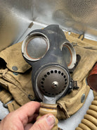 British Army Soldier Gas Mask GSR Respirator - Original 1940 Dated Bag - The Militaria Shop