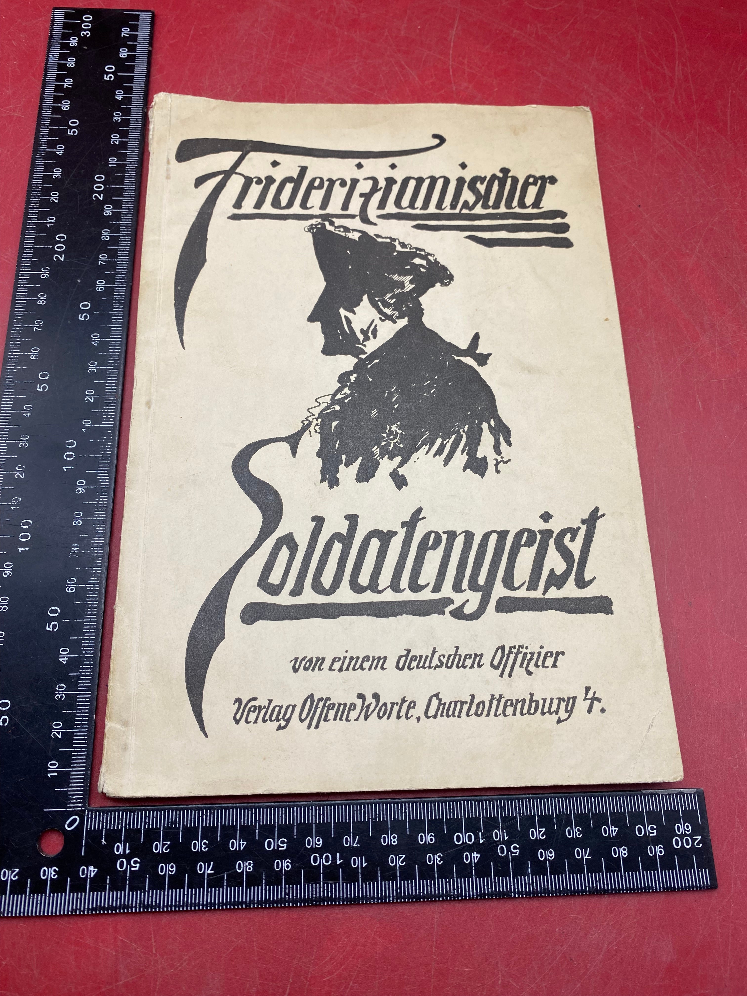 Original 1924 dated - Signed Copy of the Book Soldatengeift - by a German Officer - The Militaria Shop