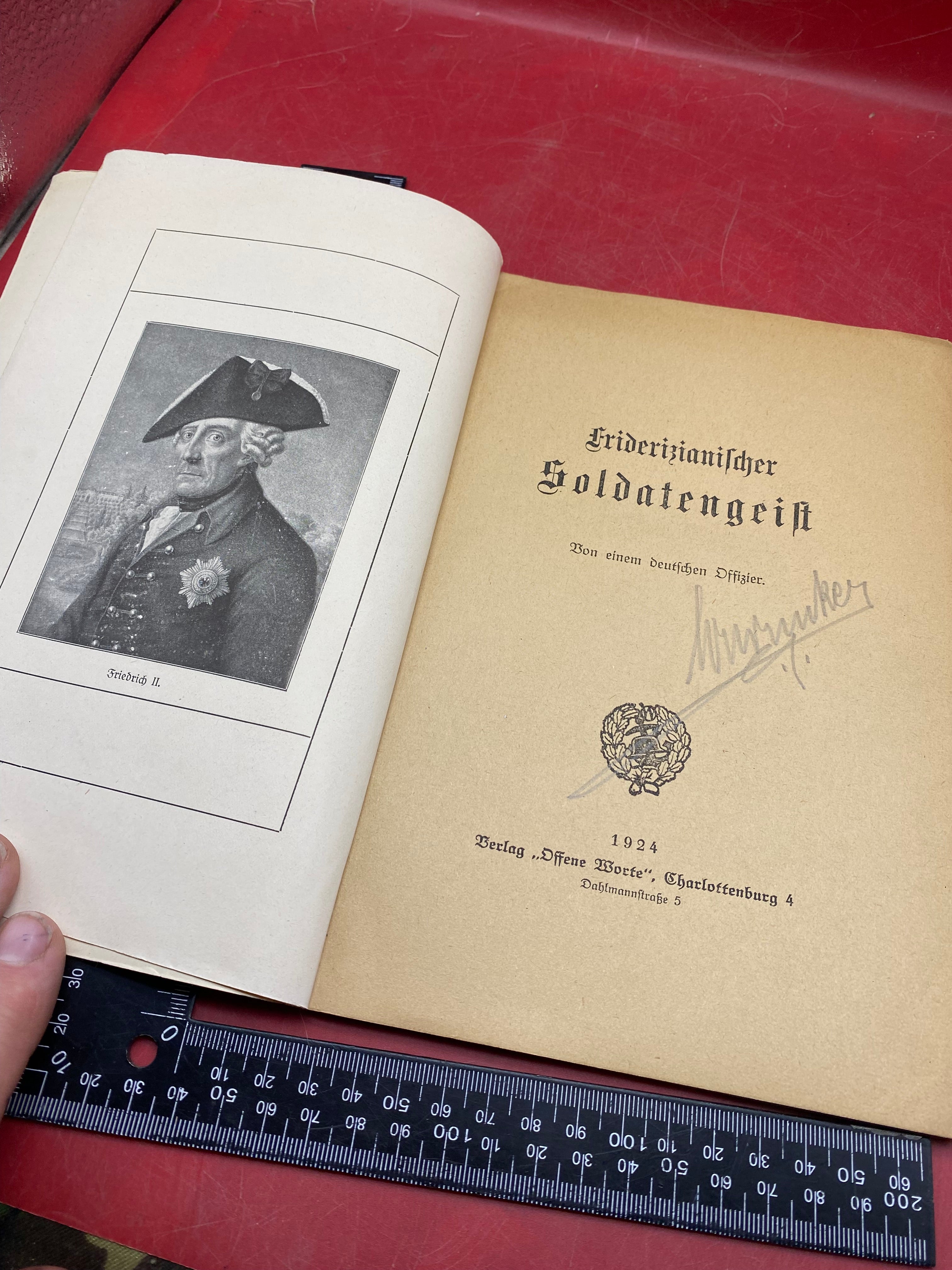 Original 1924 dated - Signed Copy of the Book Soldatengeift - by a German Officer - The Militaria Shop